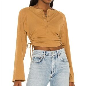 Lovers + Friends Karina Crop Top in Cinnamon Brown